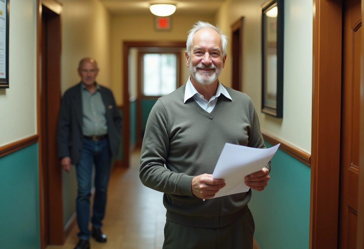 Agent immobilier dans un couloir d
