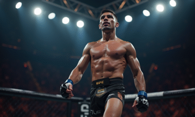 Lutteur MMA sur le podium lors d'une ceremonie de classement
