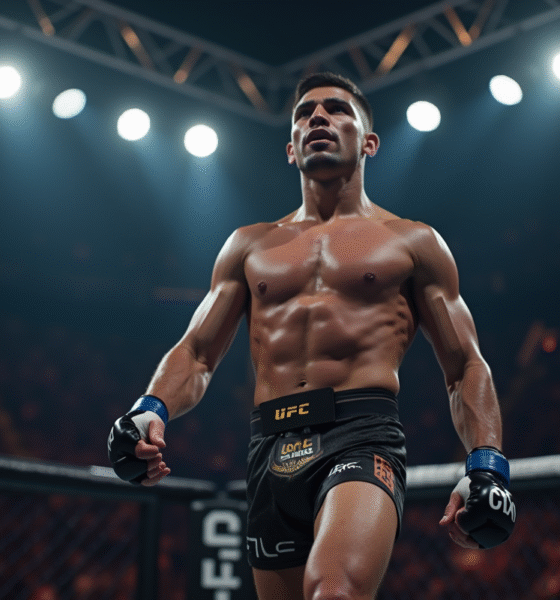 Lutteur MMA sur le podium lors d'une ceremonie de classement