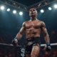 Lutteur MMA sur le podium lors d'une ceremonie de classement