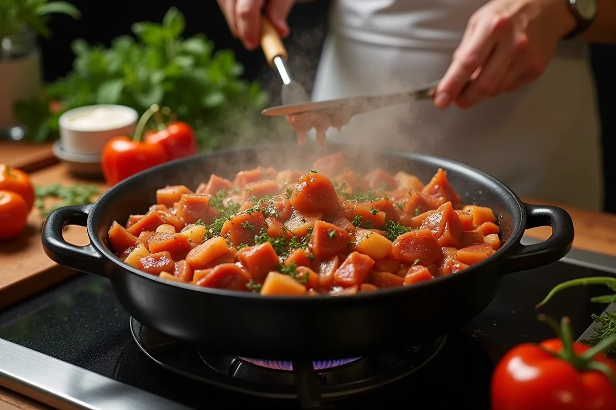 Choucroute alsacienne prête à être réchauffée au four