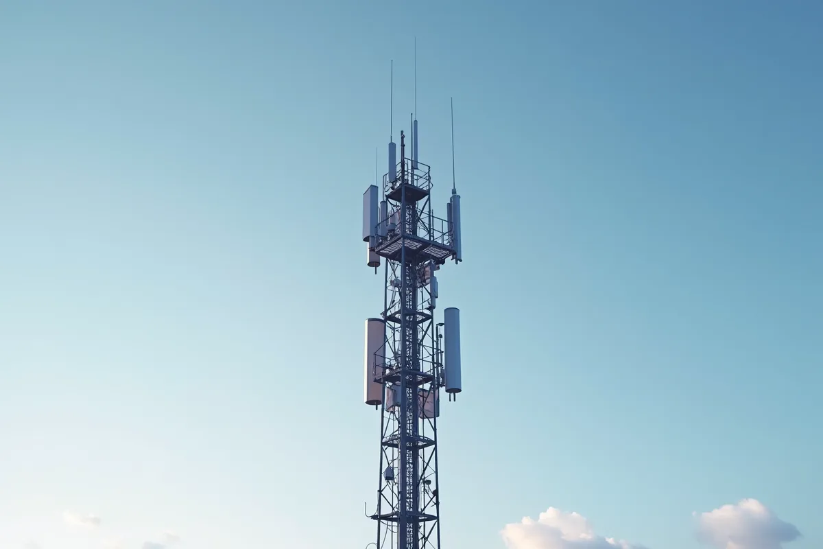 Signaux radio se propageant vers l'horizon courbé de la Terre