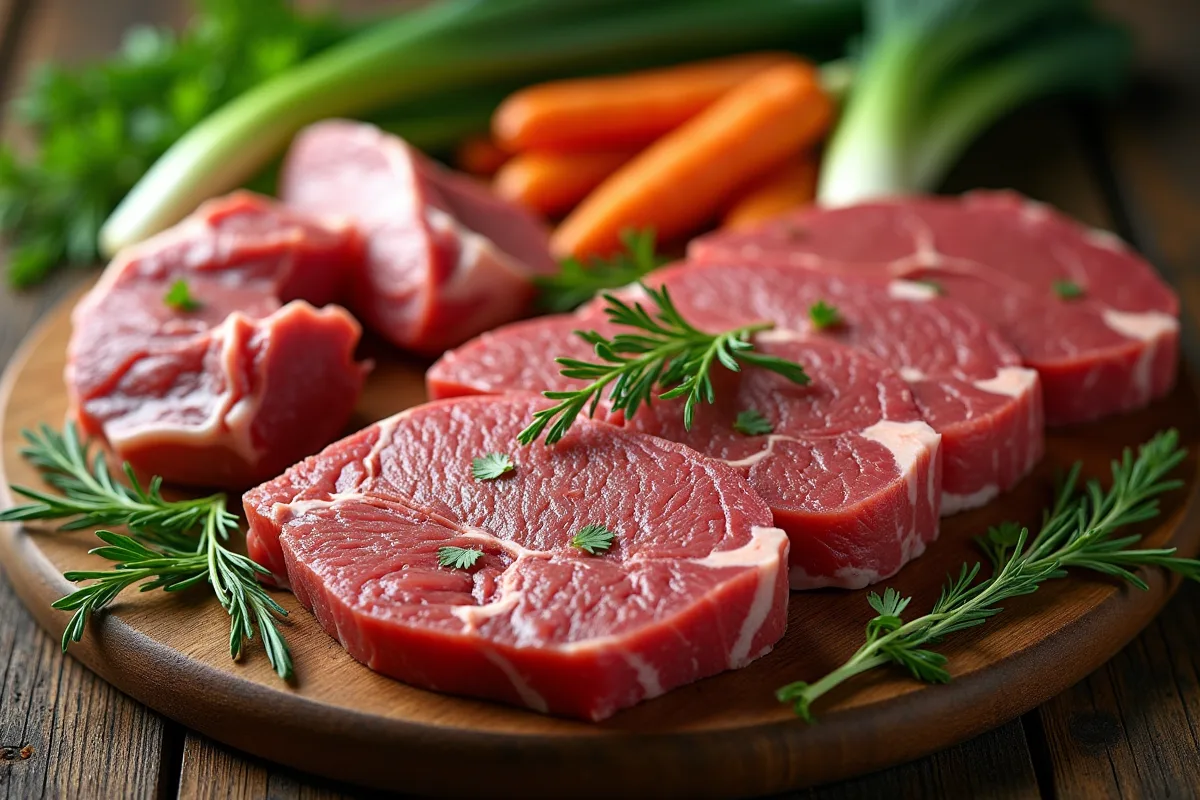 Morceaux de viande sélectionnés pour un pot-au-feu savoureux