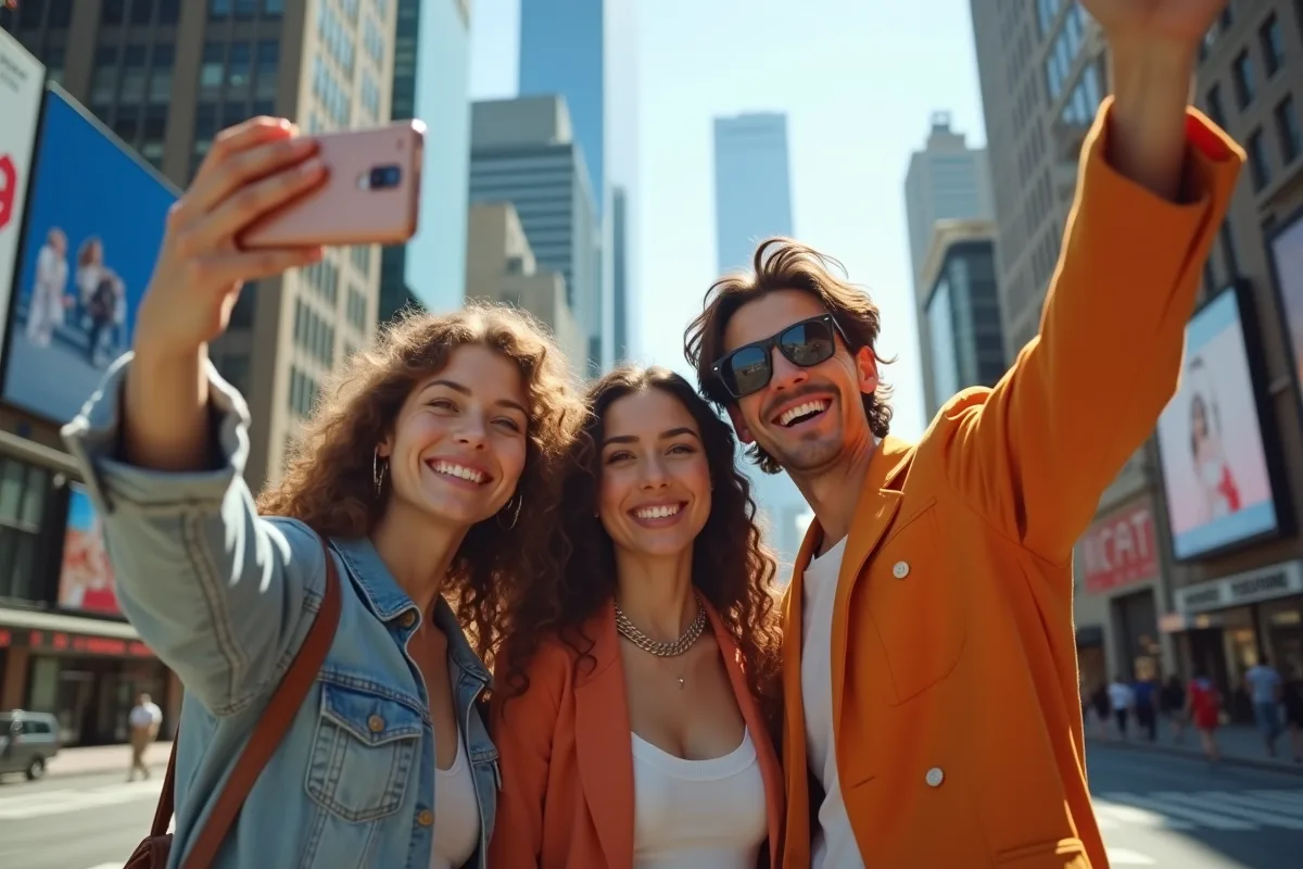 Selfie dans une cabine d'essayage d'une influenceuse mode