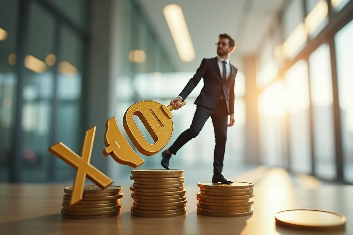 Graphique illustrant les risques de l'effet de levier x10 en trading