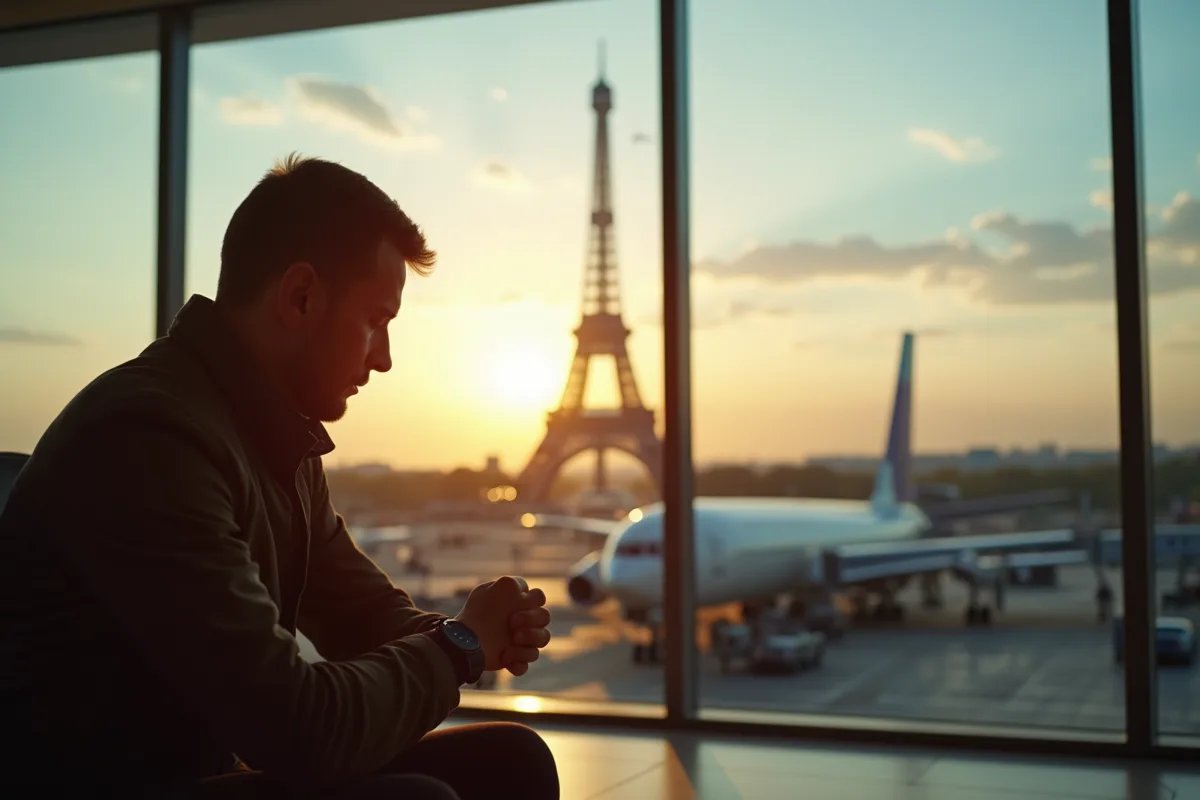 Voyageurs fatigués se reposant après un vol Paris-Dubaï