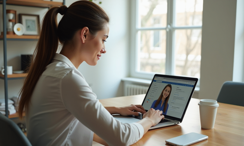 Personne utilisant ordinateur et smartphone contactant service client