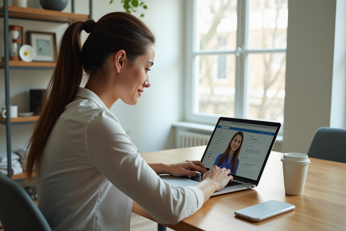 Personne utilisant ordinateur et smartphone contactant service client